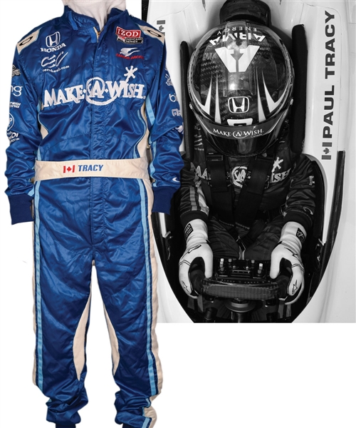 Paul Tracys 2011 IndyCar Dragon Racing Team Race-Worn Suit   