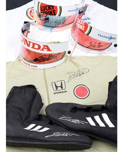 Jacques Villeneuves 1999-2003 Lucky Strike BAR Honda F1 Team Team-Issued/Race-Worn Item Collection of 6 - Many Signed Pieces