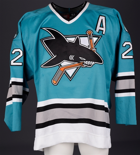 Murray Cravens 1997-98 San Jose Sharks Game-Worn Alternate Captains Jersey