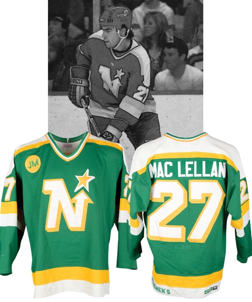 Brian MacLellans 1986-88 Minnesota North Stars Game-Worn Jersey - JM Memorial Patch!