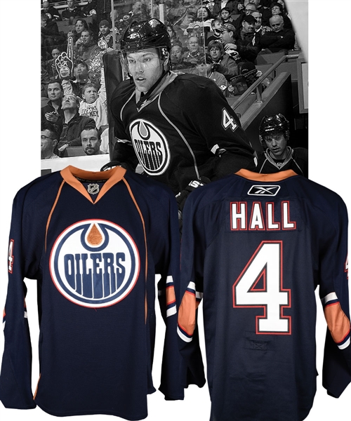 Taylor Halls 2010-11 Edmonton Oilers Game-Worn Rookie Season Jersey with Team LOA - Photo-Matched!