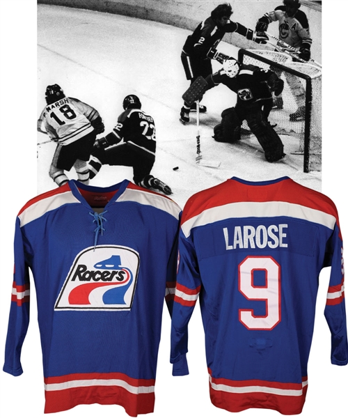 Claude Laroses 1977-79 WHA Indianapolis Racers Game-Worn Jersey with LOA