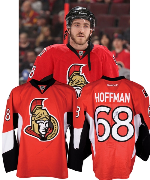 Mike Hoffmans 2014-15 Ottawa Senators Signed Game-Worn Jersey - Photo-Matched!