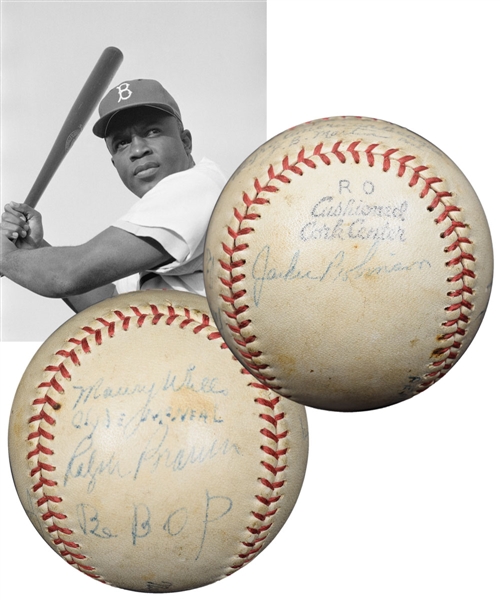 Official J.B. Martin Negro American League Baseball Signed by 9 Featuring Jackie Robinson with JSA LOA