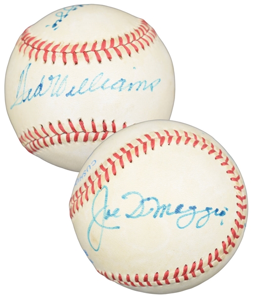 Joe DiMaggio and Ted Williams Dual-Signed Baseball with PSA/DNA LOA