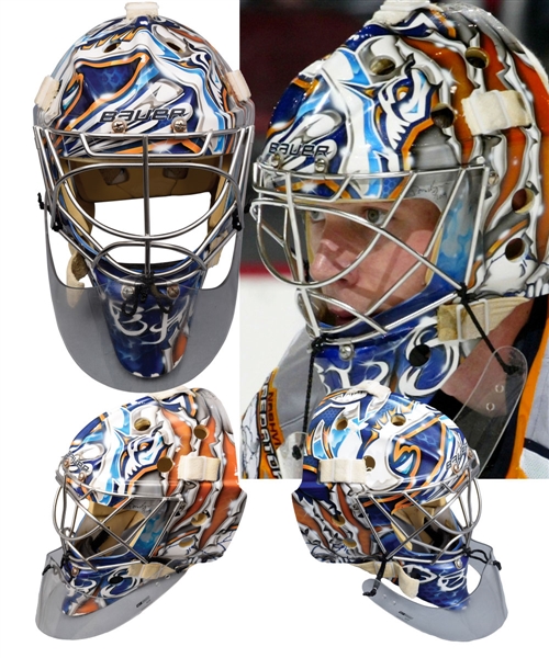 Pekka Rinnes 2009-10 Nashville Predators Game-Worn Goalie Mask - Photo-Matched!