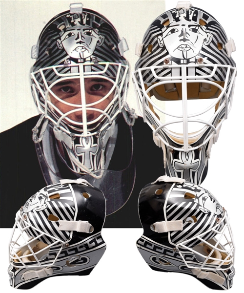 Jamie Storrs 1994-95 Los Angeles Kings Game-Worn Rookie Season Goalie Mask - Photo-Matched!