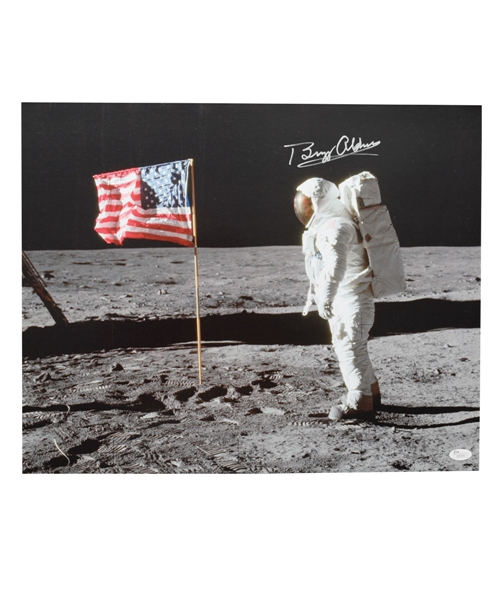 NASA Astronaut Edwin "Buzz" Aldrin Signed Apollo XI Lunar Surface Photo with JSA LOA (16" x 20")