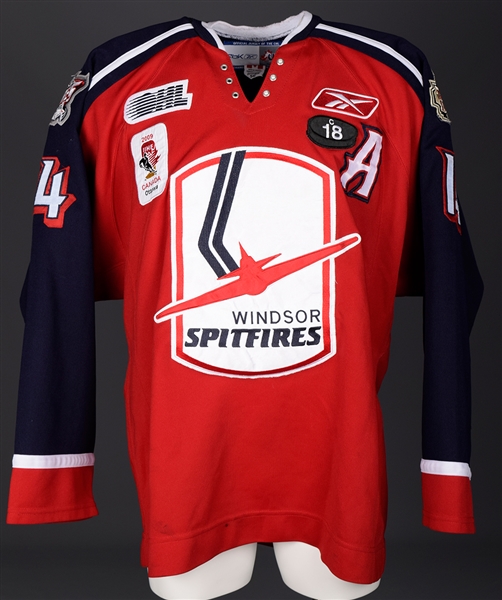 Adam Henriques 2008-09 OHL Windsor Spitfires Signed Game-Worn Alternate Captains Jersey