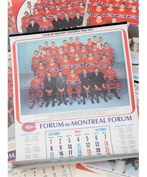 Montreal Canadiens 1965-70 Montreal Forum Calendar Collection of 6