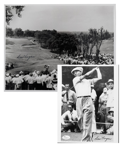 Deceased HOFer Ben Hogan Signed Photo Collection of 2 - Both JSA Authenticated