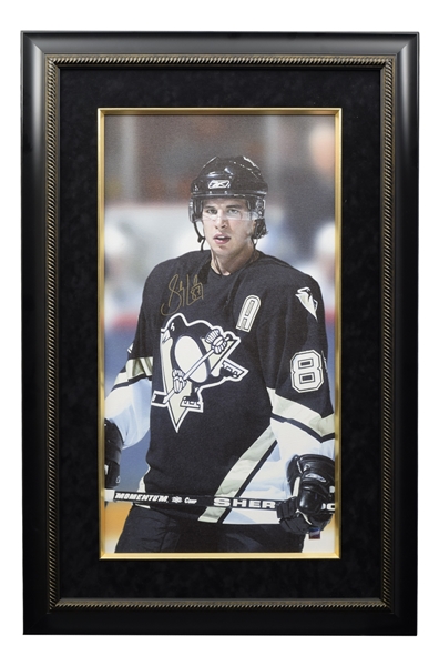 Sidney Crosby Signed Pittsburgh Penguins Framed Print on Canvas with COA (26 ¾” x 40 ¾”)