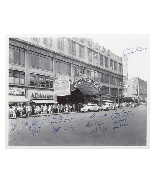 Madison Square Garden Photograph Signed by 17 Former New York Rangers Players with LOA (16" x 20")