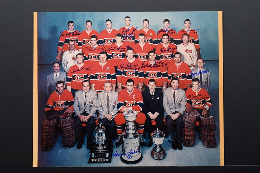 Montreal Canadiens 1957-58 Team-Signed Photo Featuring Maurice Richard with LOA (16" x 20")