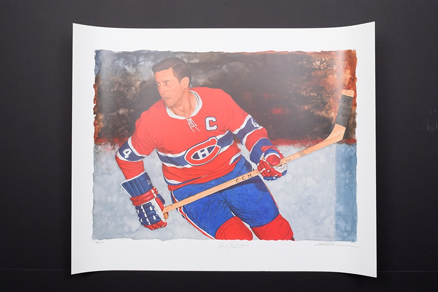 Jean Beliveau Signed Montreal Canadiens Limited-Edition Glen Green Lithograph with LOA (24 ½” x 31”)