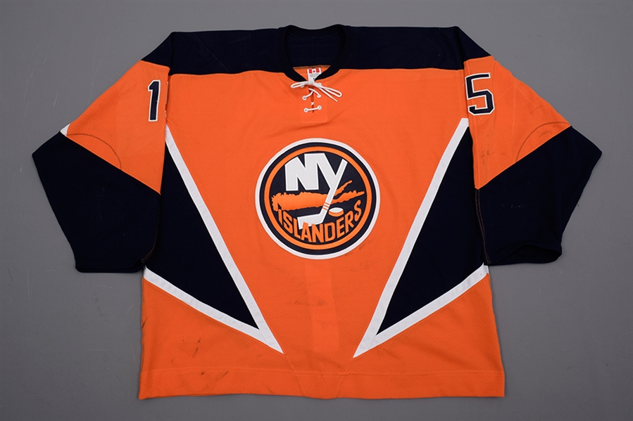 Brad Isbisters 2002-03 New York Islanders Game-Worn Jersey with Team LOA Plus 2001-02 Game-Worn Helmet