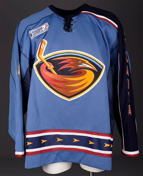 Jaroslav Modrys 2005-06 Atlanta Thrashers Game-Worn "Katrina Relief Fund" Jersey - Katrina Patch!