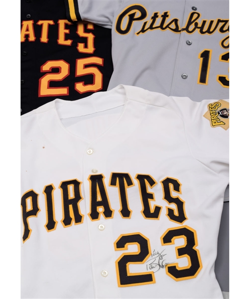 Bobby Bonillas 1991, Jose Linds 1991 and Trey Beamons 1996 Pittsburgh Pirates Game-Worn Jerseys