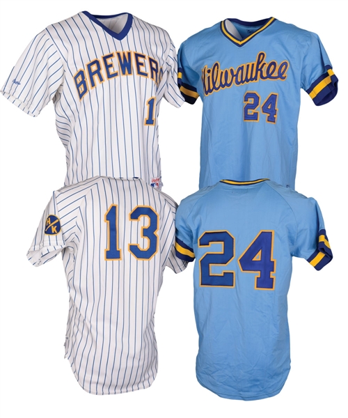 Ben Ogilvies 1982 and Billy Joe Robidouxs 1988 Milwaukee Brewers Game-Worn Jerseys