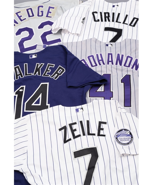 Colorado Rockies 1993-2002 Wedges, Cirillos, Bohanons, T. Walkers and Zeiles Game-Worn Jerseys