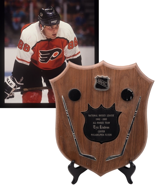 Eric Lindros 1992-93 National Hockey League All-Rookie Team Trophy Plaque