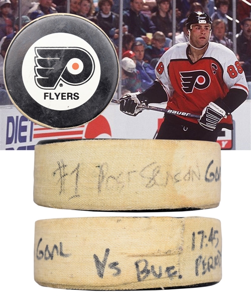 Eric Lindros May 7th 1995 Philadelphia Flyers First Career Playoff Goal Puck