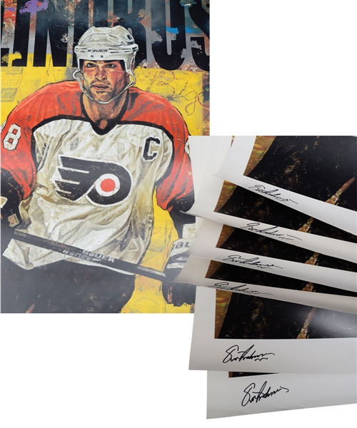 Eric Lindros Signed Philadelphia Flyers Stephen Holland Lithograph Collection of 6