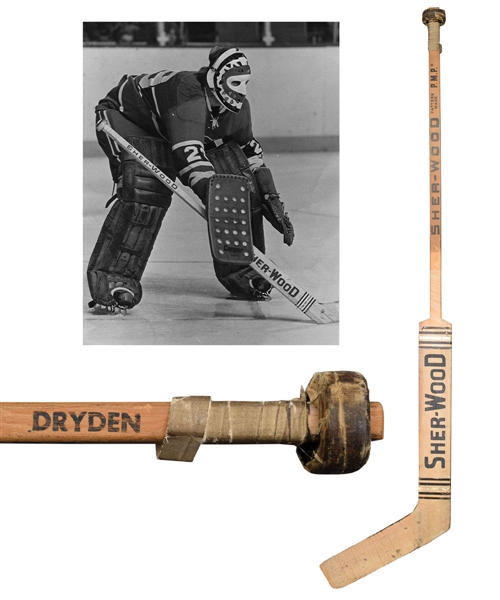 Ken Drydens 1972-73 Montreal Canadiens Signed Sher-Wood Game-Used Stick with LOA