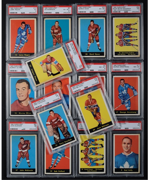 1960-61 Parkhurst Hockey Complete 61-Card Set with PSA-Graded Stars