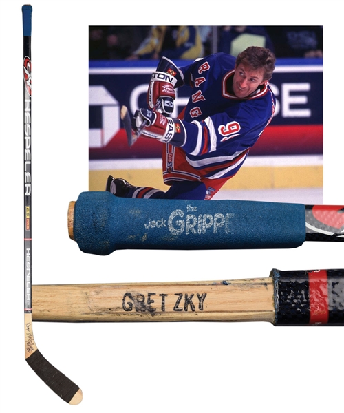 Wayne Gretzkys February 21st 1999 New York Rangers Signed Hespeler Game-Used Stick with LOA - From Gretzkys Last Game in Edmonton!