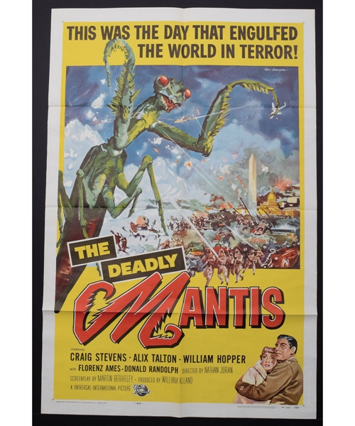 1957 The Deadly Mantis (Universal) Science Fiction / Horror One Sheet Movie Poster (27" x 41")
