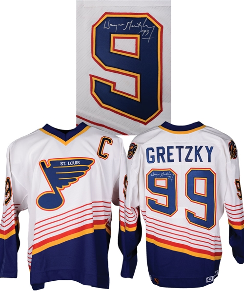 Wayne Gretzky Signed St. Louis Blues Vintage Pro Jersey