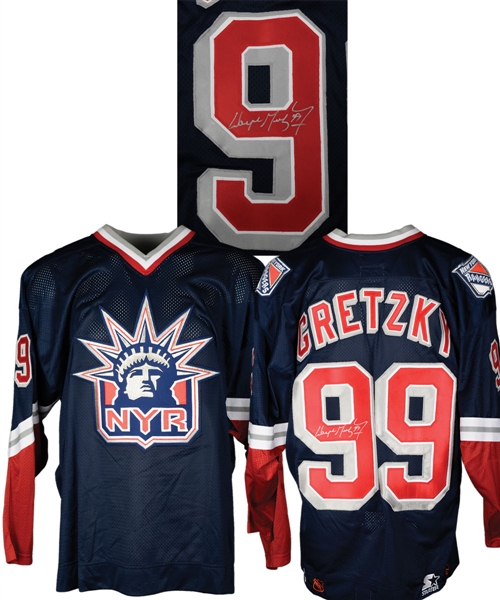 Wayne Gretzky Signed New York Rangers Lady Liberty Vintage Pro Jersey