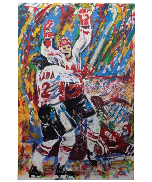 Paul Henderson 1972 Team Canada "Goal of the Century" Original Painting by Renowned Artist Murray Henderson (23” x 35”) 