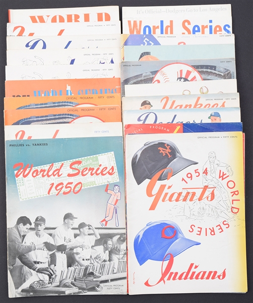 1950-59 World Series Program Complete Run of 21