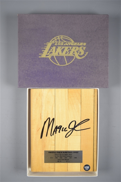 Magic Johnson Signed LA Lakers Forum Basketball Court Floor with COA