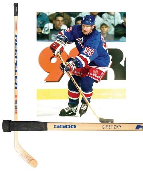 Wayne Gretzkys 1997-98 New York Rangers Signed Hespeler Game-Used Stick