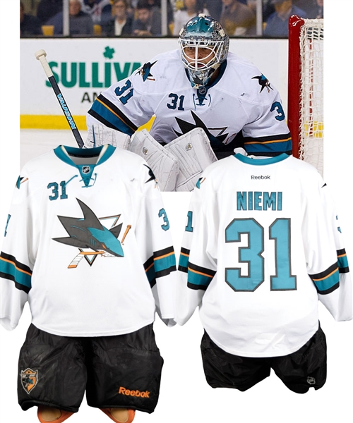 Antti Niemis 2013-14 San Jose Sharks Game-Worn Jersey and 2010-12 Game-Worn Pants - Both Photo-Matched!