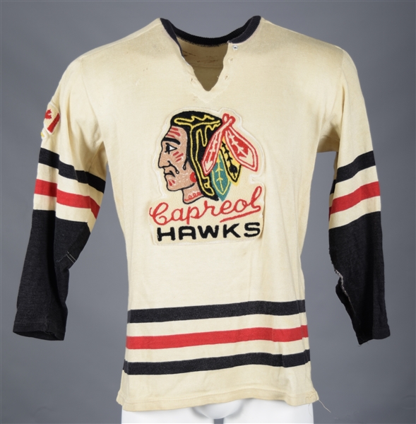 Bob McDonald Jr.s 1967 NOHA Capreol Hawks Game-Worn Jersey