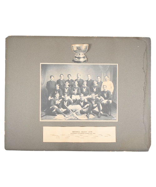 Montreal Amateur Athletic Association (M.A.A.A.) Hockey Team 1903 Stanley Cup Champions Original Studio Photo (22" x 28")