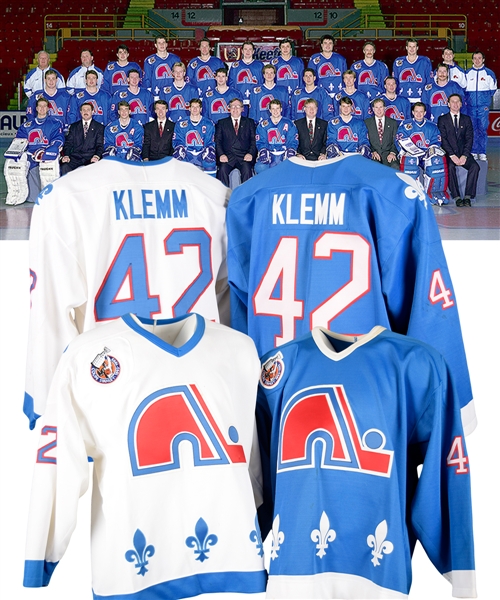 Jon Klemms 1991-93 Quebec Nordiques Game-Worn Home and Away Jerseys