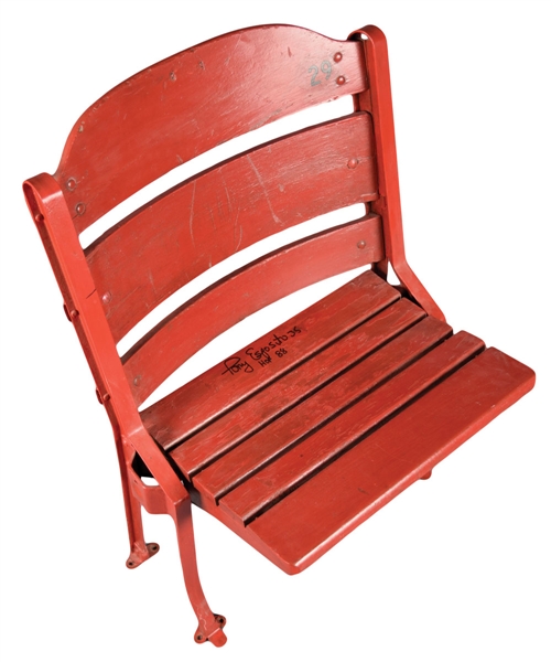 Chicago Stadium Red Single Seat Signed by Tony Esposito