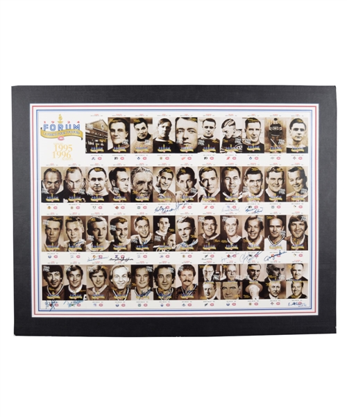 Montreal Canadiens 1995-96 Ticket Poster from the Forums Last Season Signed by 21 HOFers