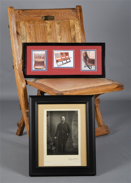 Madison Square Garden 1925-68 Replica Seat and 1890s Lord Stanley Cabinet Photograph