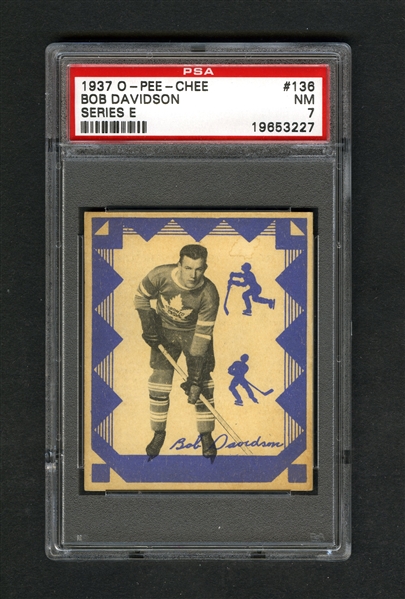 1937-38 O-Pee-Chee Series "E" (V304E) Hockey Card #136 Bob Davidson - Graded PSA 7
