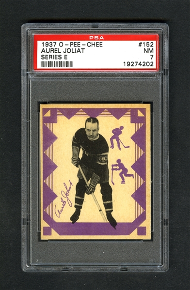 1937-38 O-Pee-Chee Series "E" (V304E) Hockey Card #152 HOFer Aurele Joliat - Graded PSA 7 - Highest Graded!