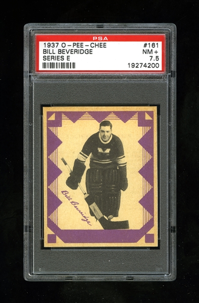 1937-38 O-Pee-Chee Series "E" (V304E) Hockey Card #161 Bill Beveridge - Graded PSA 7.5