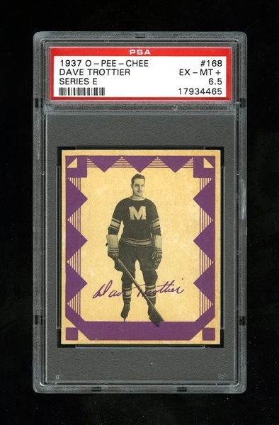 1937-38 O-Pee-Chee Series "E" (V304E) Hockey Card #168 Dave Trottier - Graded PSA 6.5