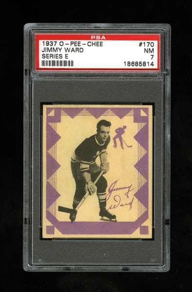 1937-38 O-Pee-Chee Series "E" (V304E) Hockey Card #170 Jimmy Ward - Graded PSA 7 - Highest Graded!