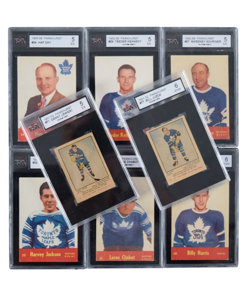Toronto Maple Leafs 1951-61 Parkhurst Graded Hockey Card Collection of 42 with Horton, Mahovlich, Stanley, Armstrong and Others